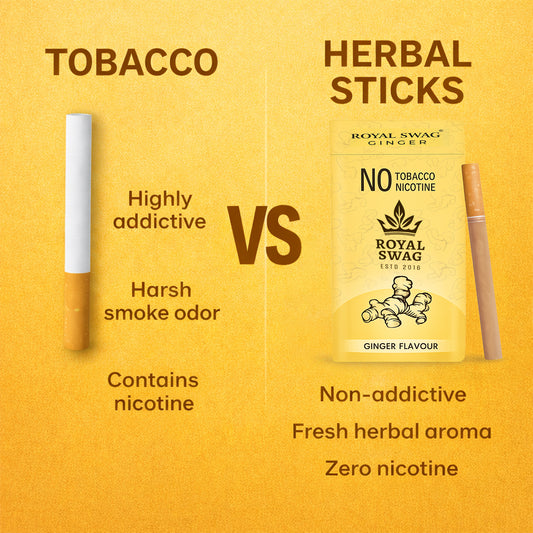 Natural Herbal Cigarettes Ginger Flavour (10 Sticks) 100% Tobacco-Free and Nicotine