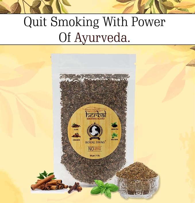 100% Natural Ayurvedic Herbal Smoking Organic Mix | Tobacco & Nicotine Free Mixture Blend Pack of 10 (30g x 10 Pc = 300 Grams) theroyalswag