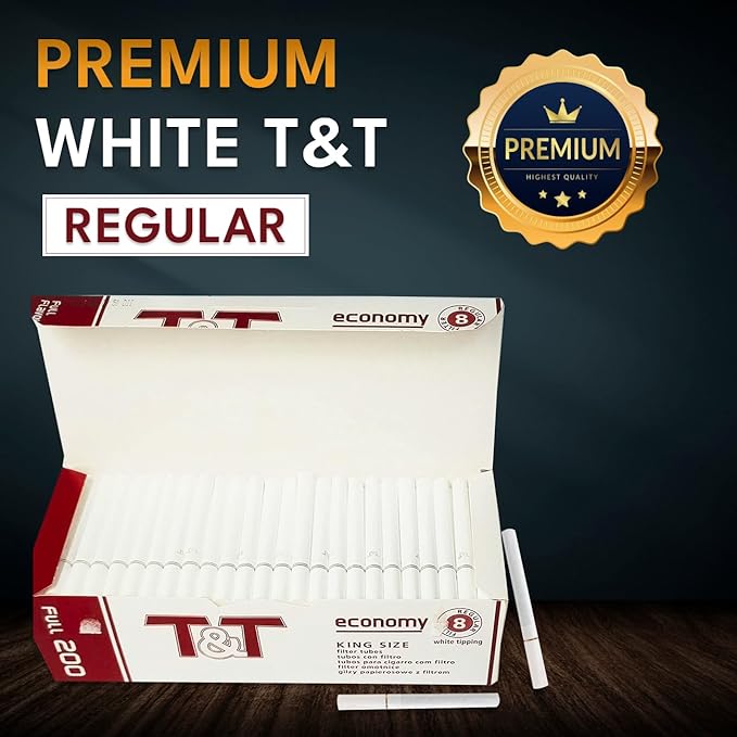 Premium King Size 84 mm Cigarettes Tubes With Filter 200 Pc Box | Empty Cigarette Tubes With Filter(White Tubes With White Filter) Empty Cigarette Filter Tube Box