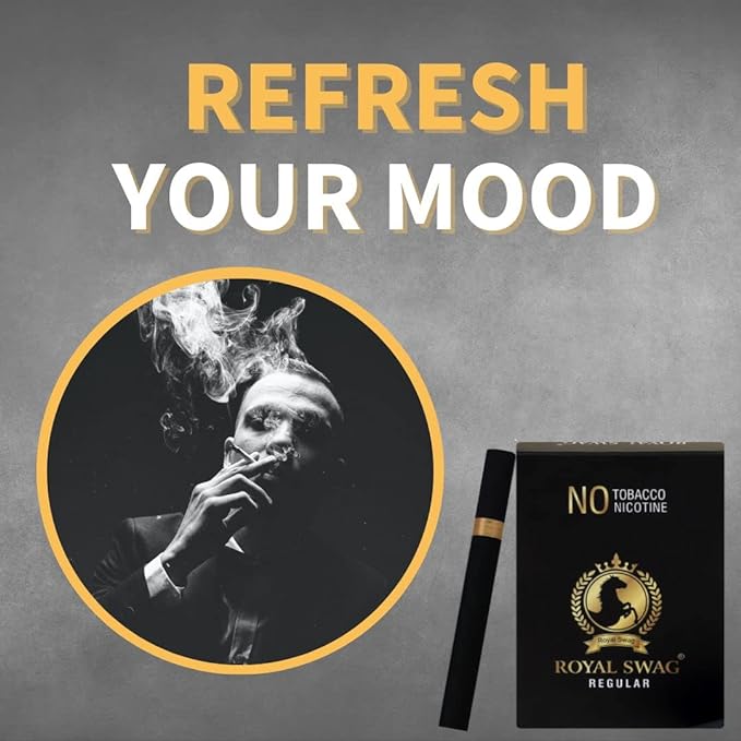 Ayurvedic Herbal Cigarettes 100% Tobacco Free & 100% Nicotine Free Regular Flavour 200 Sticks Non Addictive - Helps To Quit Smoking | Smoking Cessation (Pack Of 200)