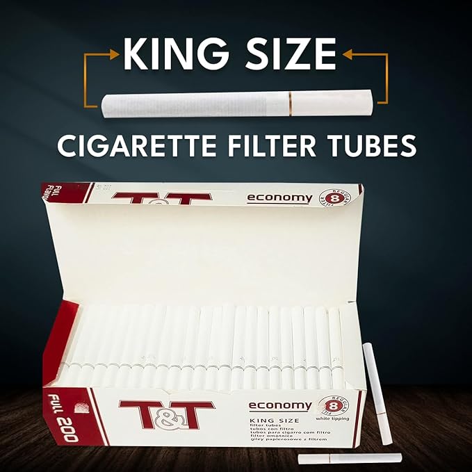 Premium King Size 84 mm Cigarettes Tubes With Filter 200 Pc Box | Empty Cigarette Tubes With Filter(White Tubes With White Filter) Empty Cigarette Filter Tube Box