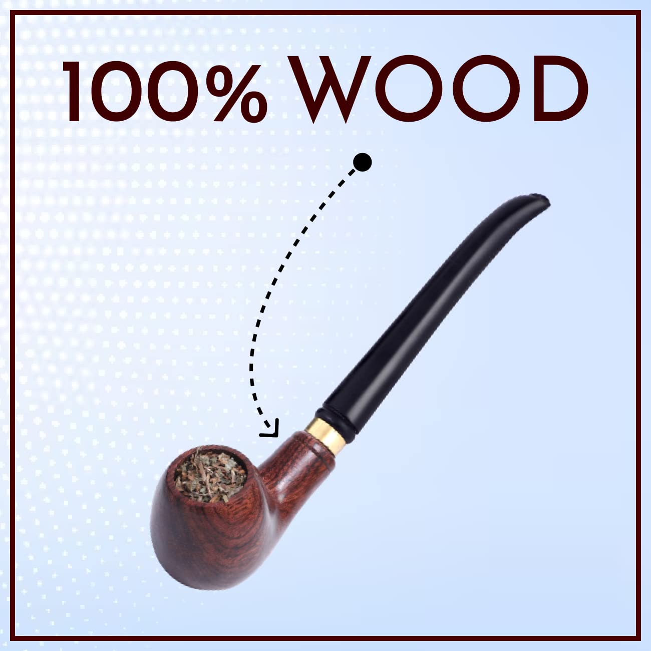 Ayurvedic Herbal Smoke 100% Tobacco-Free, 100% Nicotine-Free Natural Herbal Smoking Blend Clove Mix (250 Gram) With 1 Classic Retro Wooden Pipe | RYO Mix - Roll Your Own | Smoking Cessation