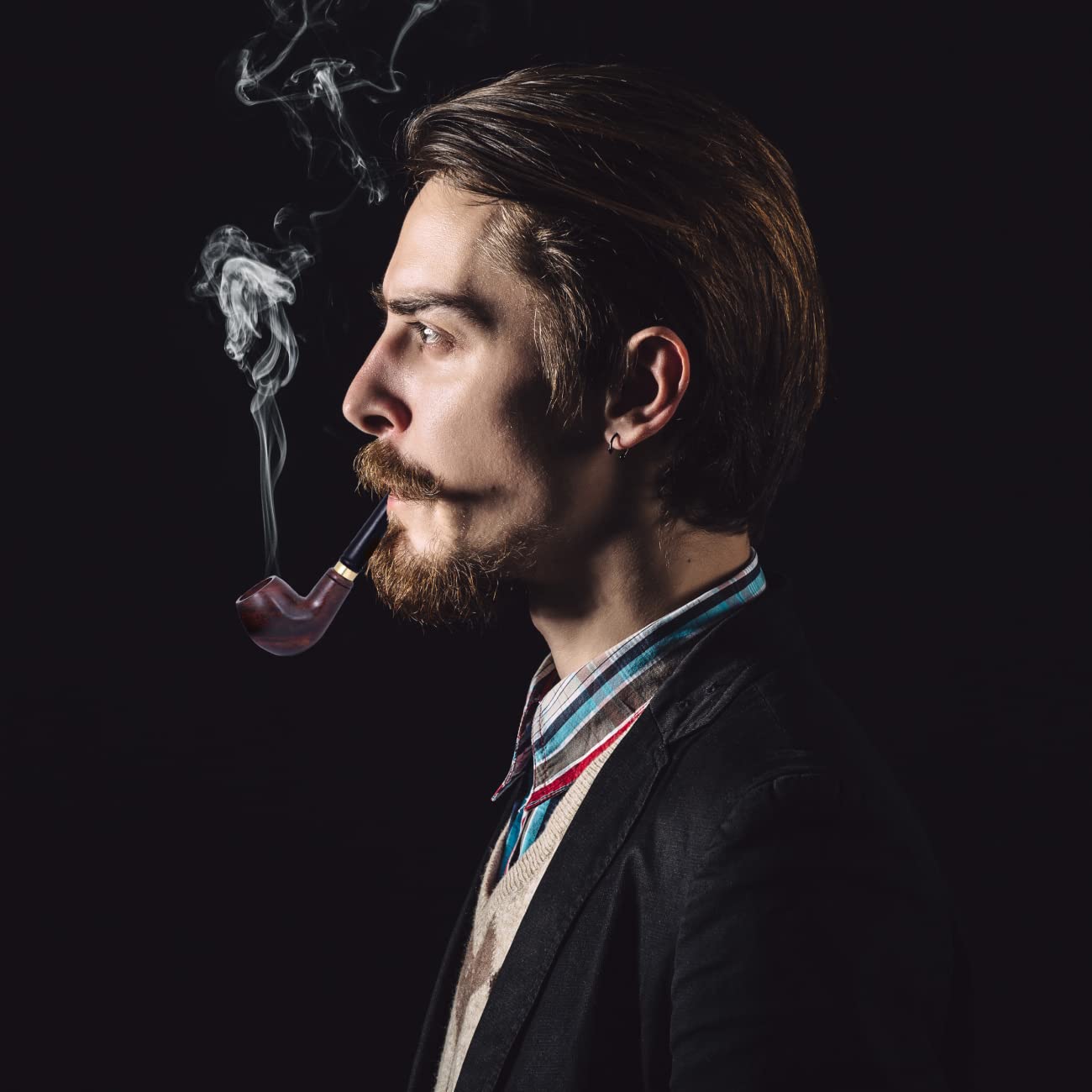 100% Tobacco-Free & Nicotine-Free Smoking Mixture With 100% Natural & Ayurvedic Herbal Smoking Blend 1 Pack (1 oz/ 30g) With Wooden Brown Pipe|Helps To Quit Smoking (Smoking Cessation)