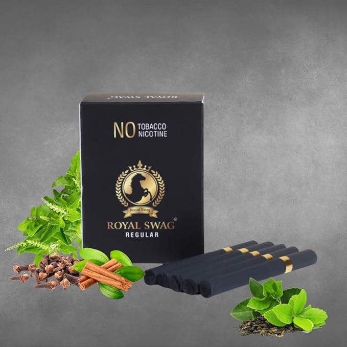 Ayurvedic Herbal Cigarettes 100% Tobacco Free & 100% Nicotine Free Regular Flavour 200 Sticks Non Addictive - Helps To Quit Smoking | Smoking Cessation (Pack Of 200)