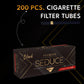 Seduce Premium - King Size Full 24 mm Filter Cigarette Tubes BLACK Gold Ring (15% Longer Tube Than Others Brands)- 200 Tubes Per Box