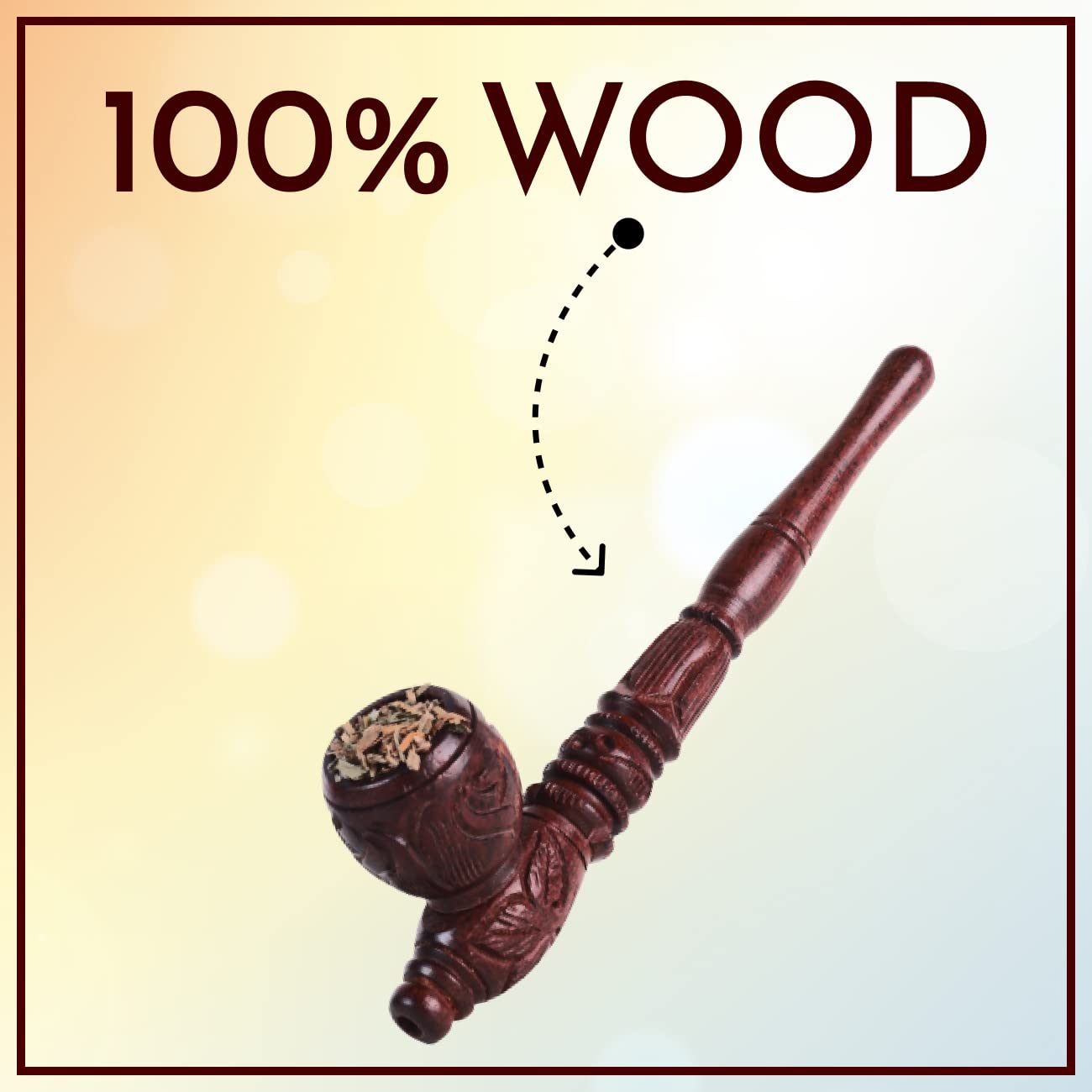 Ayurvedic Herbal Smoke 100% Tobacco-Free, 100% Nicotine-Free Natural Herbal Smoking Blend Clove Mix (250 Gram) With 1 Wooden Pipe(Antique) | RYO Mix - Roll Your Own | Smoking Cessation