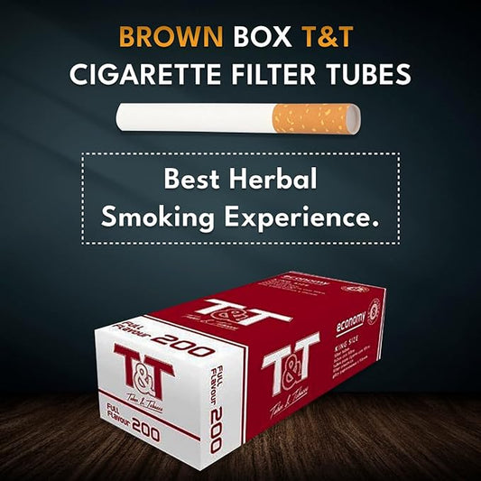 Premium King Size 84 mm Cigarettes Tubes With Filter 200 Pc Box | Empty Cigarette Tubes With Filter(Brown Cigarette Tubes With Filter) Empty Cigarette Filter Tube Box