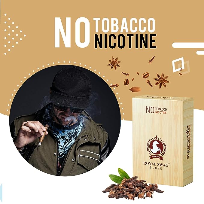 Ayurvedic Herbal Cigarette Clove Flavoured (200 Sticks) 100% NO Nicotine & NO Tobacco - Helps To Quit Smoking (Smoking Cessation) Non Addictive | Pack Of 200