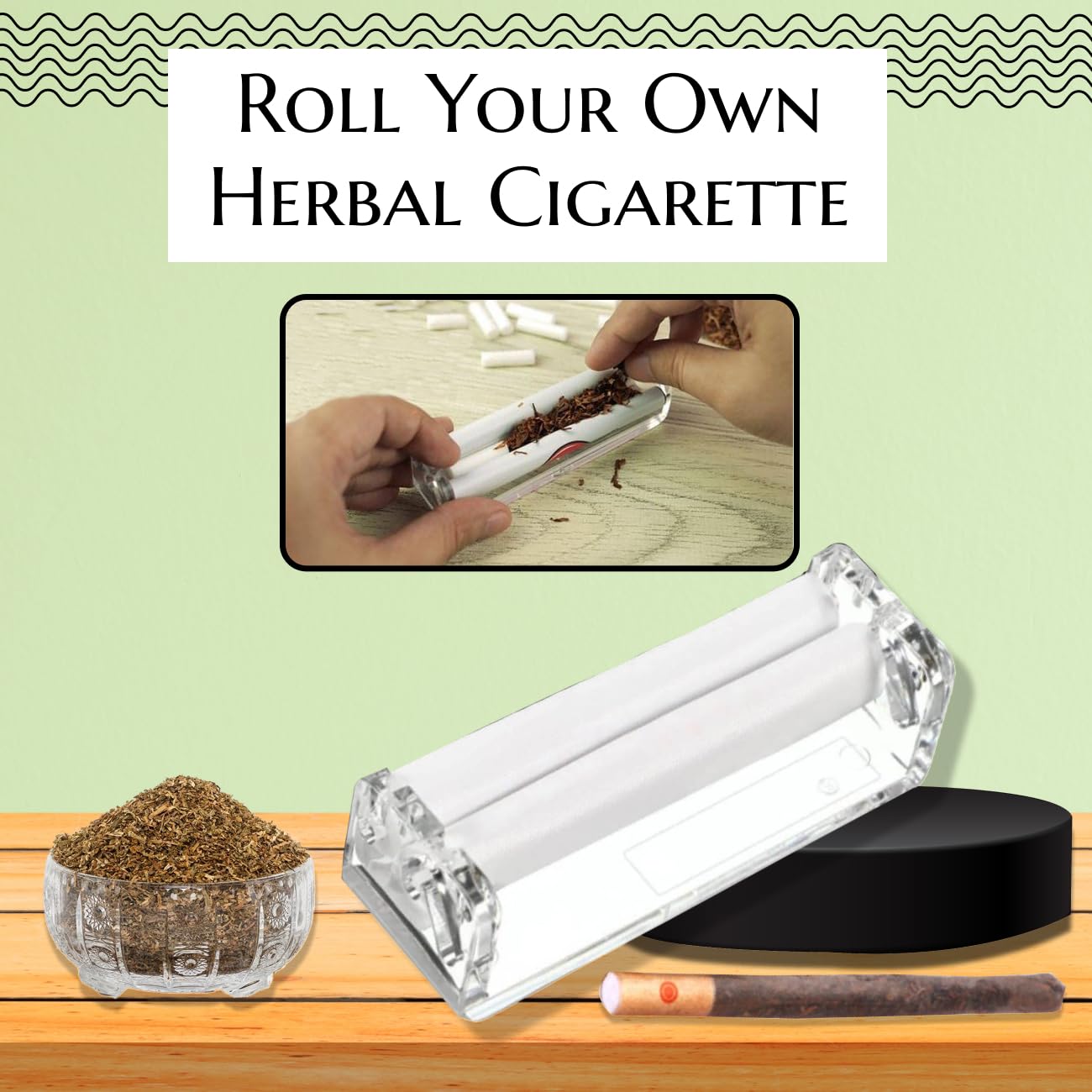 Cigarette Rolling Machine Quick Fill Tobacco Machine | Roll Your Own Cigarette 110 MM King Size With Metal Roller Machine