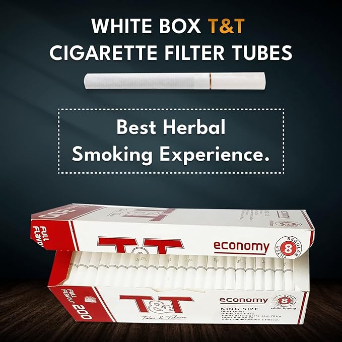 Premium King Size 84 mm Cigarettes Tubes With Filter 200 Pc Box | Empty Cigarette Tubes With Filter(White Tubes With White Filter) Empty Cigarette Filter Tube Box