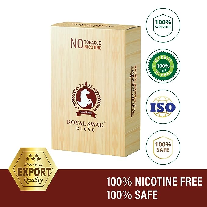 Ayurvedic Herbal Cigarette Clove Flavoured (200 Sticks) 100% NO Nicotine & NO Tobacco - Helps To Quit Smoking (Smoking Cessation) Non Addictive | Pack Of 200