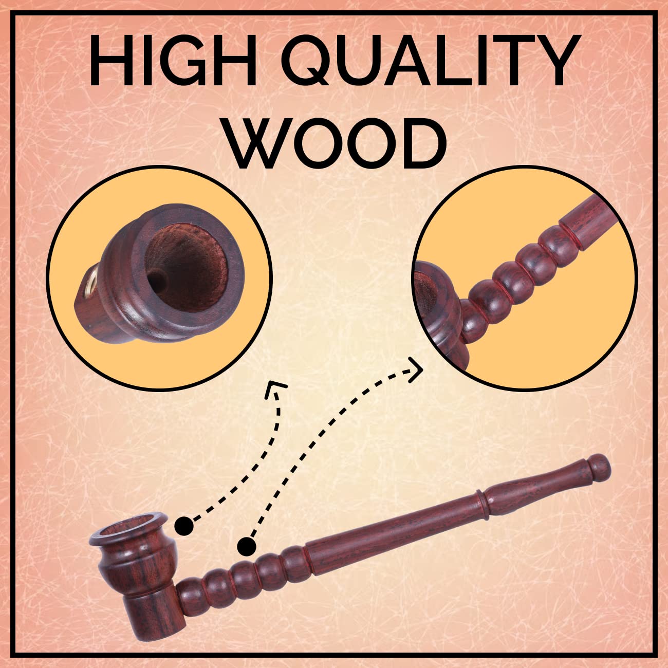 100% Tobacco-Free & Nicotine-Free Smoking Mixture With 100% Natural & Ayurvedic Herbal Smoking Blend 1 Pack (1 oz/ 30g) With Wooden Pipe BROWN | Helps To Quit Smoking (Smoking Cessation)