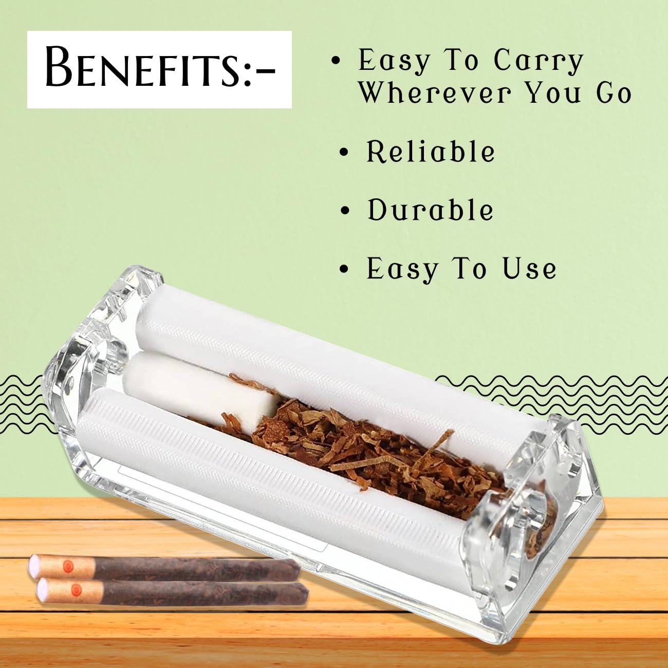 Cigarette Rolling Machine Quick Fill Tobacco Machine | Roll Your Own Cigarette 110 MM King Size With Metal Roller Machine