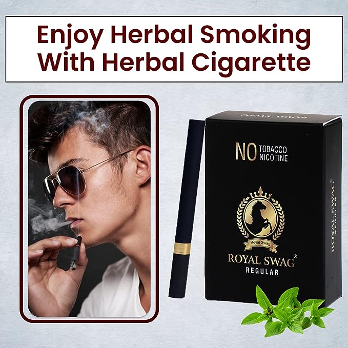 Ayurvedic & Herbal Smokes Cigarettes - Tobacco and Nicotine Free(Regular Flavored Pack Of 100 Smoke) - Helps in Quit Smoking