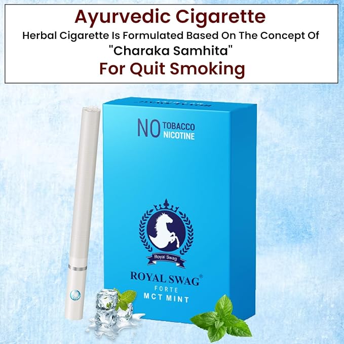 Ayurvedic Herbal Cigarette Mint Flavoured (200 Sticks) 100% NO Nicotine & NO Tobacco - Helps To Quit Smoking (Smoking Cessation) Non Addictive | Pack Of 200