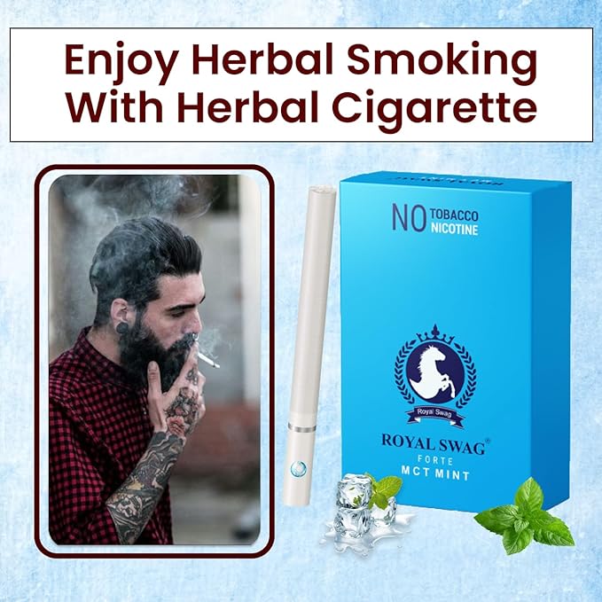 Ayurvedic Herbal Cigarette Mint Flavoured (200 Sticks) 100% NO Nicotine & NO Tobacco - Helps To Quit Smoking (Smoking Cessation) Non Addictive | Pack Of 200