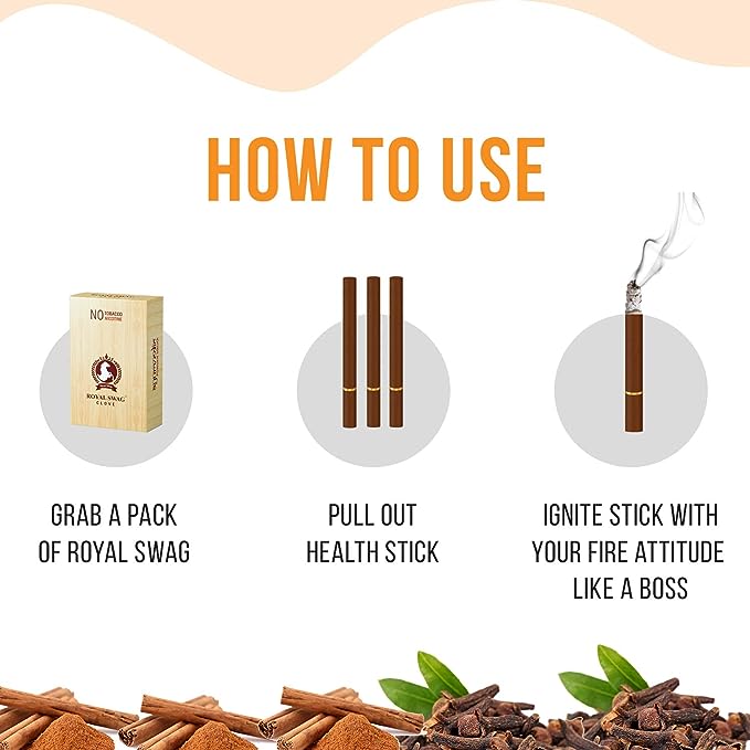 Ayurvedic Herbal Cigarette Clove Flavoured (200 Sticks) 100% NO Nicotine & NO Tobacco - Helps To Quit Smoking (Smoking Cessation) Non Addictive | Pack Of 200