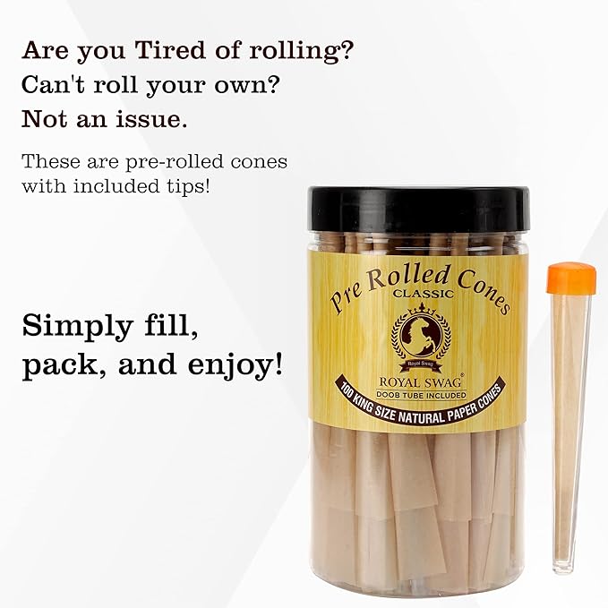 Tobacco & Nicotine Free Smoking Mixture With 100% Natural Herbal Smoking Blend 1 Pack (1 oz/ 30g) With Pre-Rolled Cones Classic King Size Rolling Papers with Filter Tips - 110 MM Long Cones