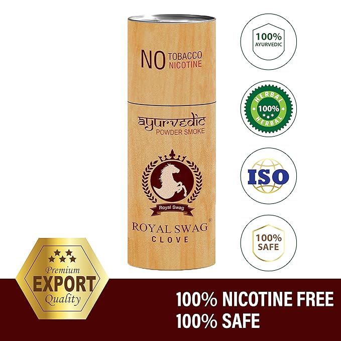 Ayurvedic & Herbal Cigarette, Clove Flavour Smoke Tobacco Free Cigarettes Helps in Quit Smoking - (50 Sticks)