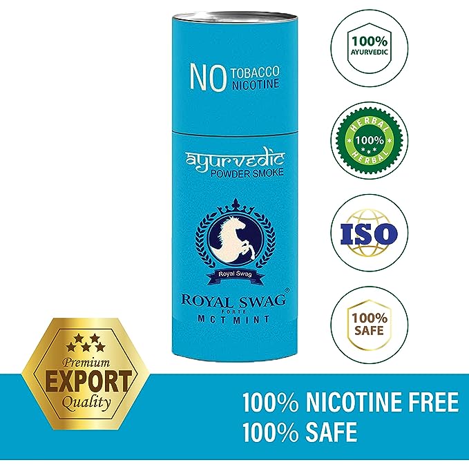 Ayurvedic & Herbal Cigarette, Mint Flavour Smoke Tobacco Free Cigarettes Helps in Quit Smoking - (50 Sticks)