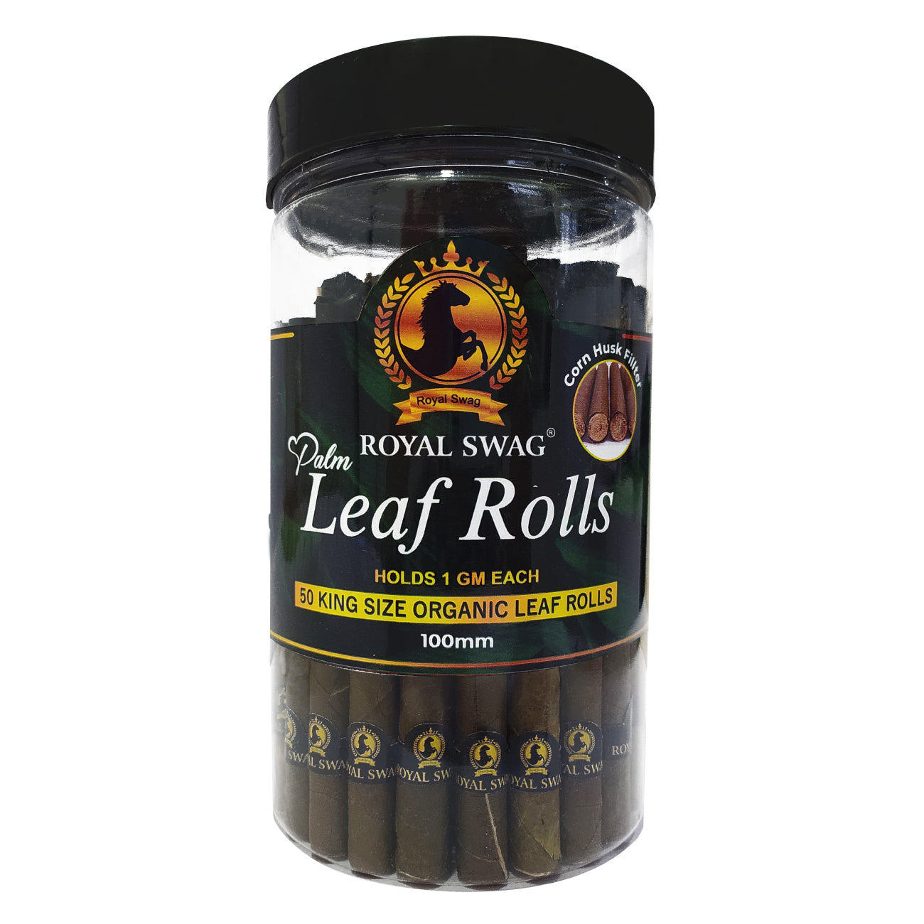 King Size Pre Roll Palm Leaf Cones(Corn Husk Filter) 50 Pcs with 1 Filling Stick