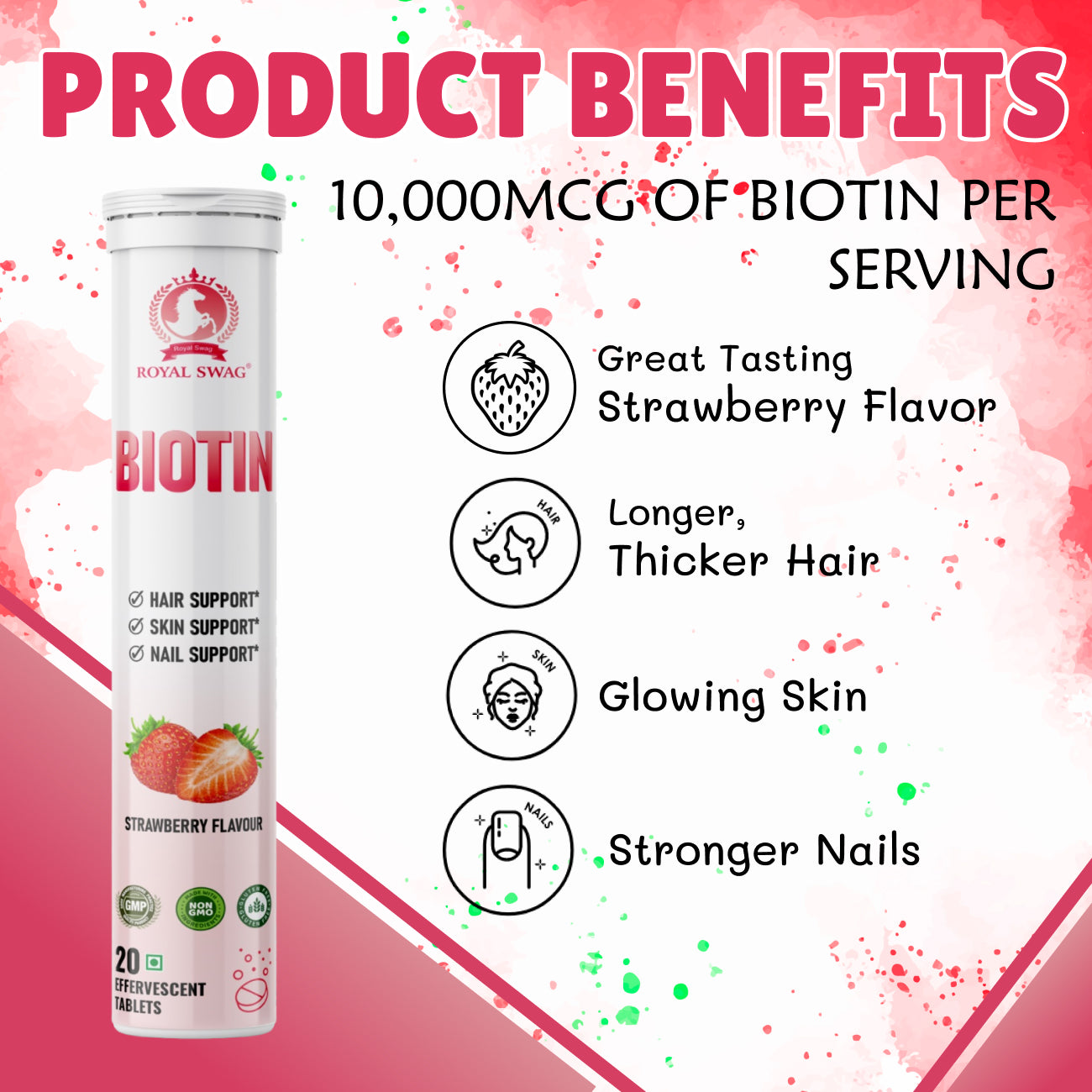 Biotin Effervescent Tablet 20 Pcs Pack