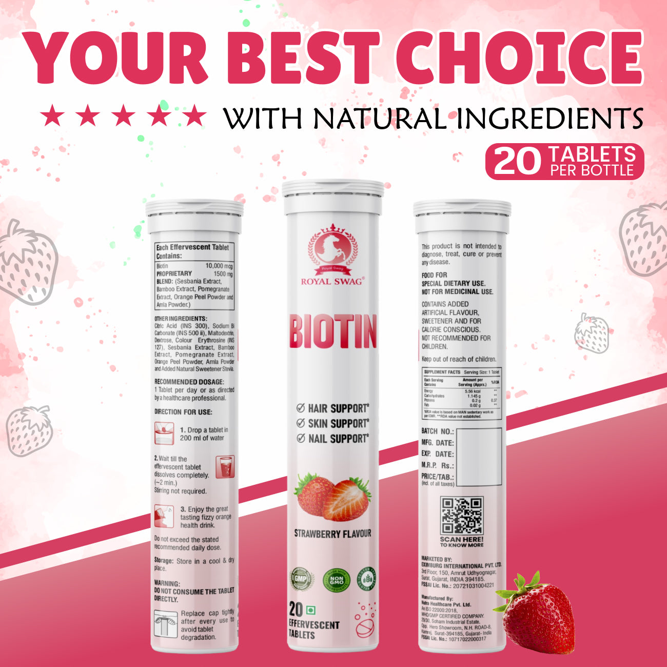 Biotin Effervescent Tablet 20 Pcs Pack