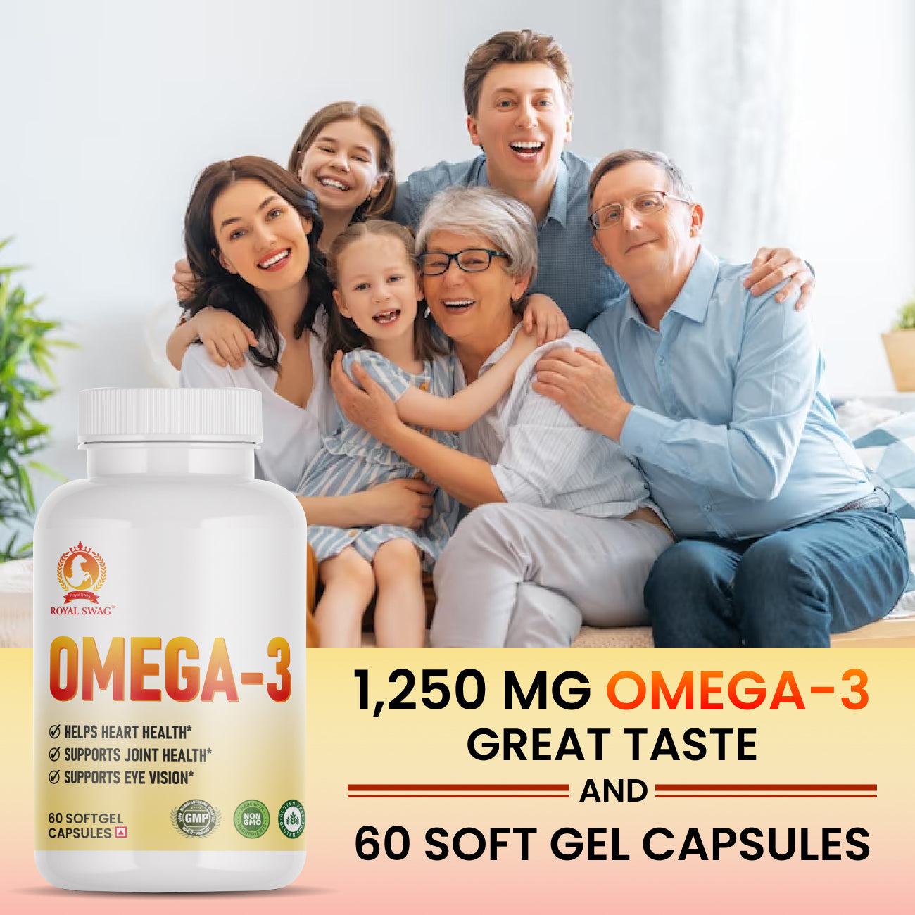Omega 3 Fish Oil Tablets - High Potency - 60 Pcs pack