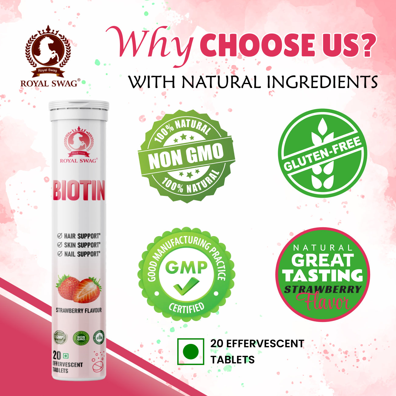 Biotin Effervescent Tablet 20 Pcs Pack