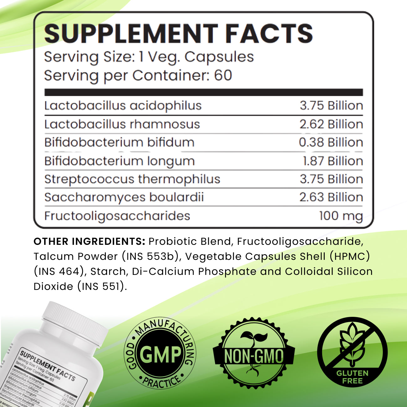 Probiotic and Prebiotic Tablet 60 Pcs Pack