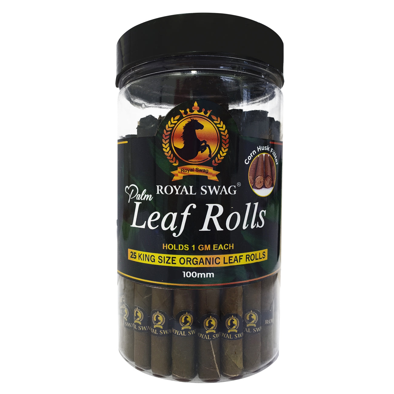 King Size Pre Roll Palm Leaf Cones(Corn Husk Filter) 25 Pcs with 1 Filling Stick