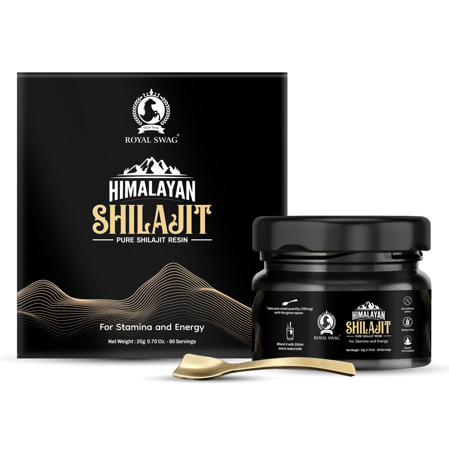 Pure Himalayan Shilajit Resin For Men and Women 20 gram With 1 Serving Spoon