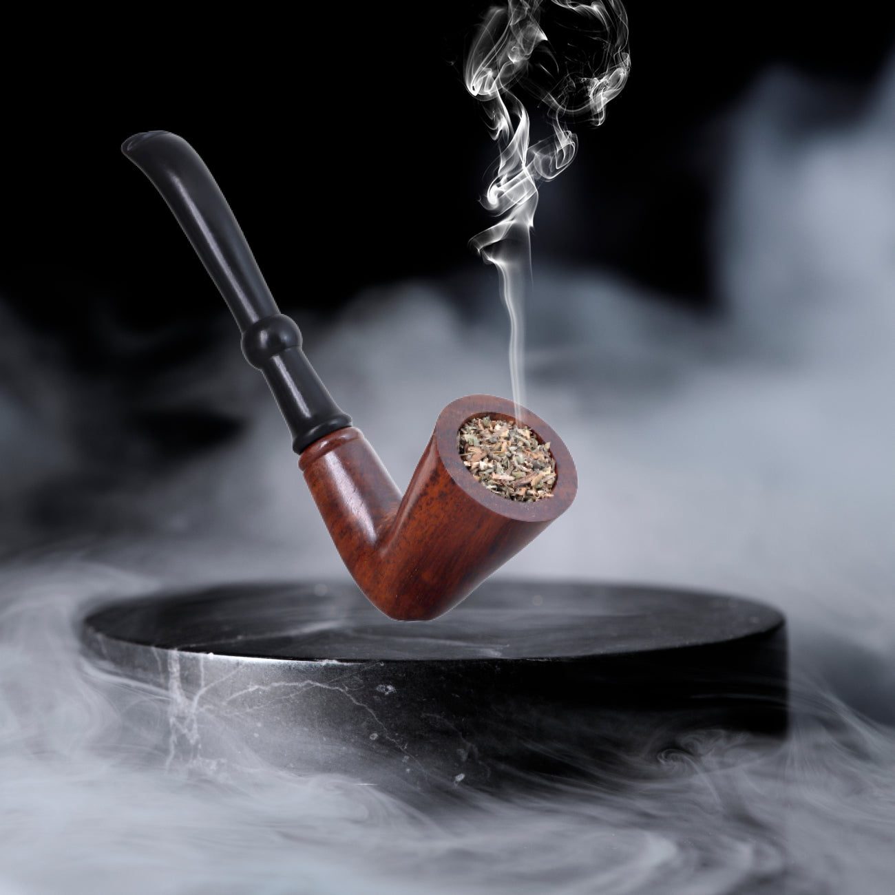 Combo OF Tobacco Tobacco Black Bowl & Horn Woode Wooden Smoking Pipe Durable Hard Wood Material Wooden