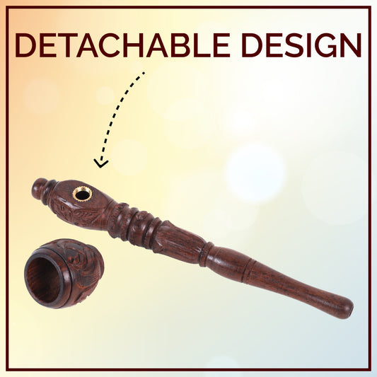 Combo OF Tobacco Tobacco Brown Pot & Royal Black Wooden Smoking Pipe Durable Hard Wood Material Wooden