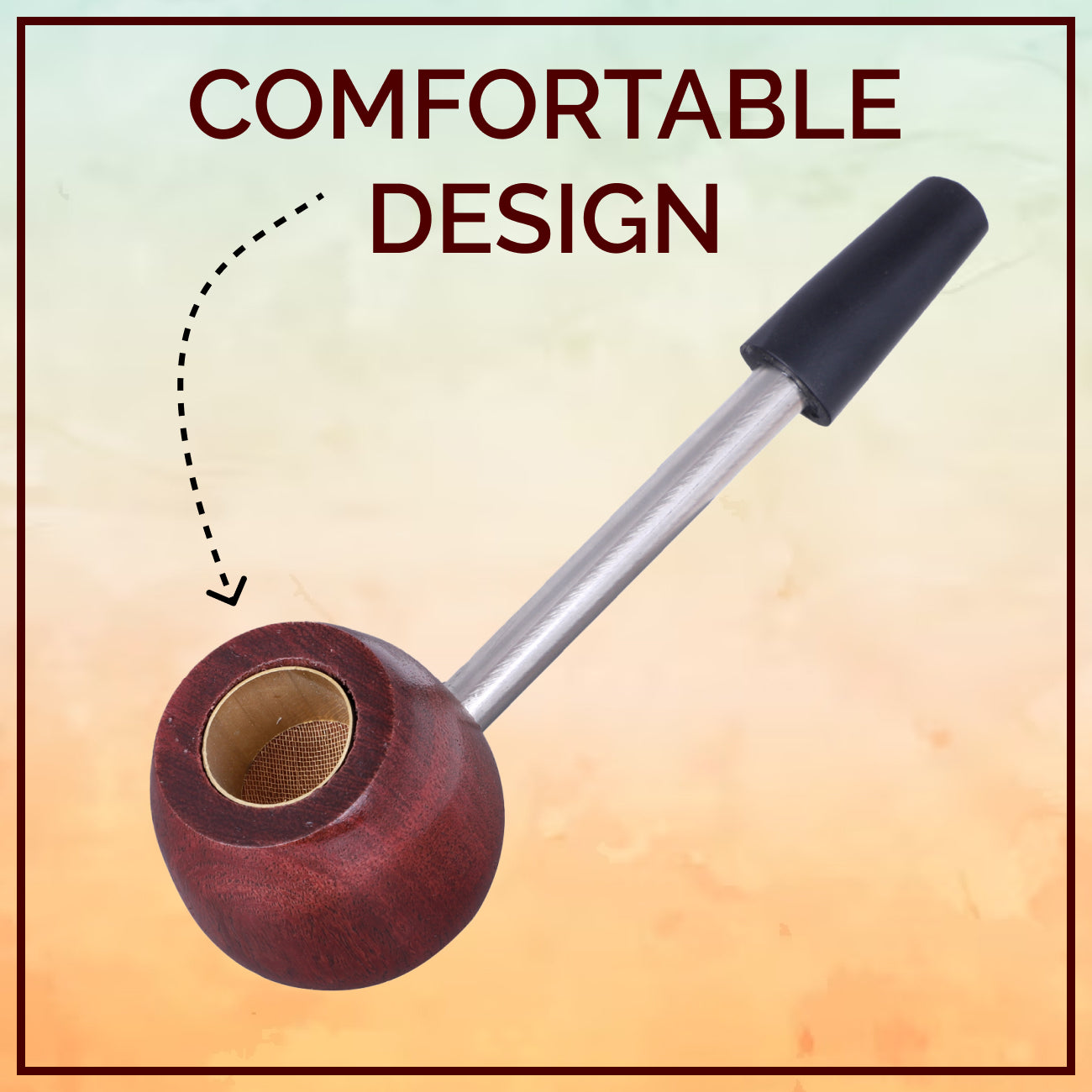 Combo OF Tobacco Wood & Steel Wooden Smoking Pipe Smoke Durable Hard Wood Material Wooden