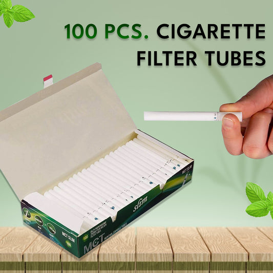 Roll Your Own Kit - Manual Cigarette Tube Injector Machine With Premium King Size 84 mm Filter Empty Cigarettes MCT Mint Tubes 100Pc