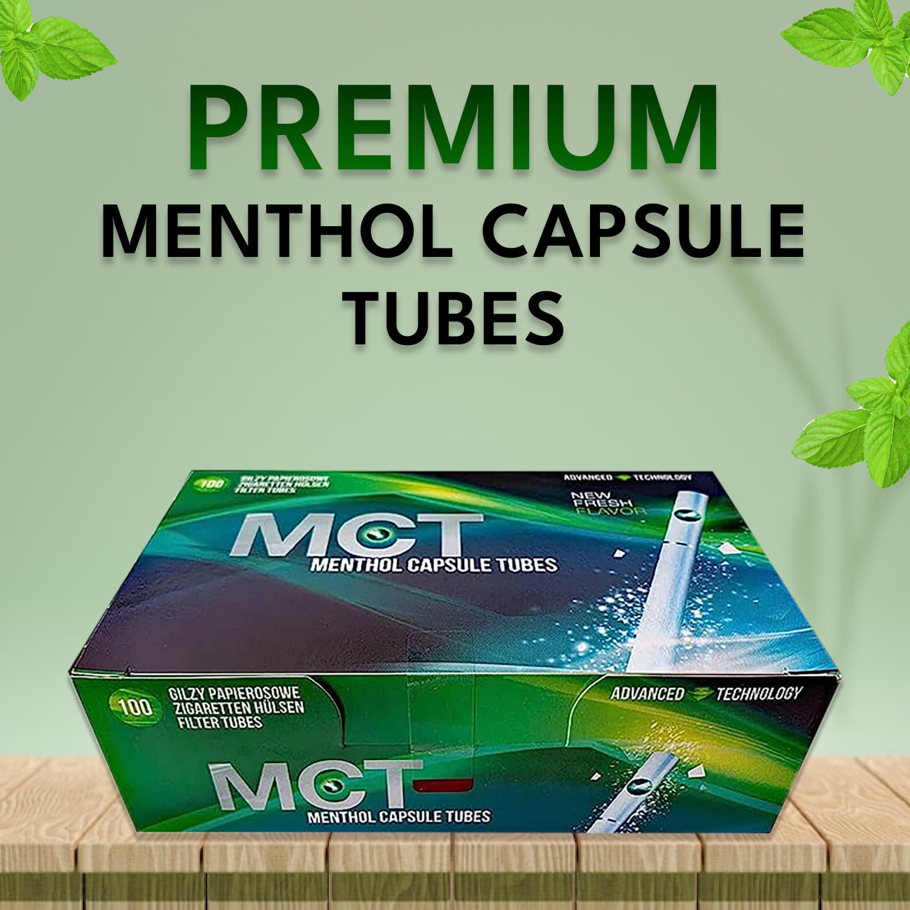 Roll Your Own Kit - Manual Cigarette Tube Injector Machine With Premium King Size 84 mm Filter Empty Cigarettes MCT Mint Tubes 100Pc