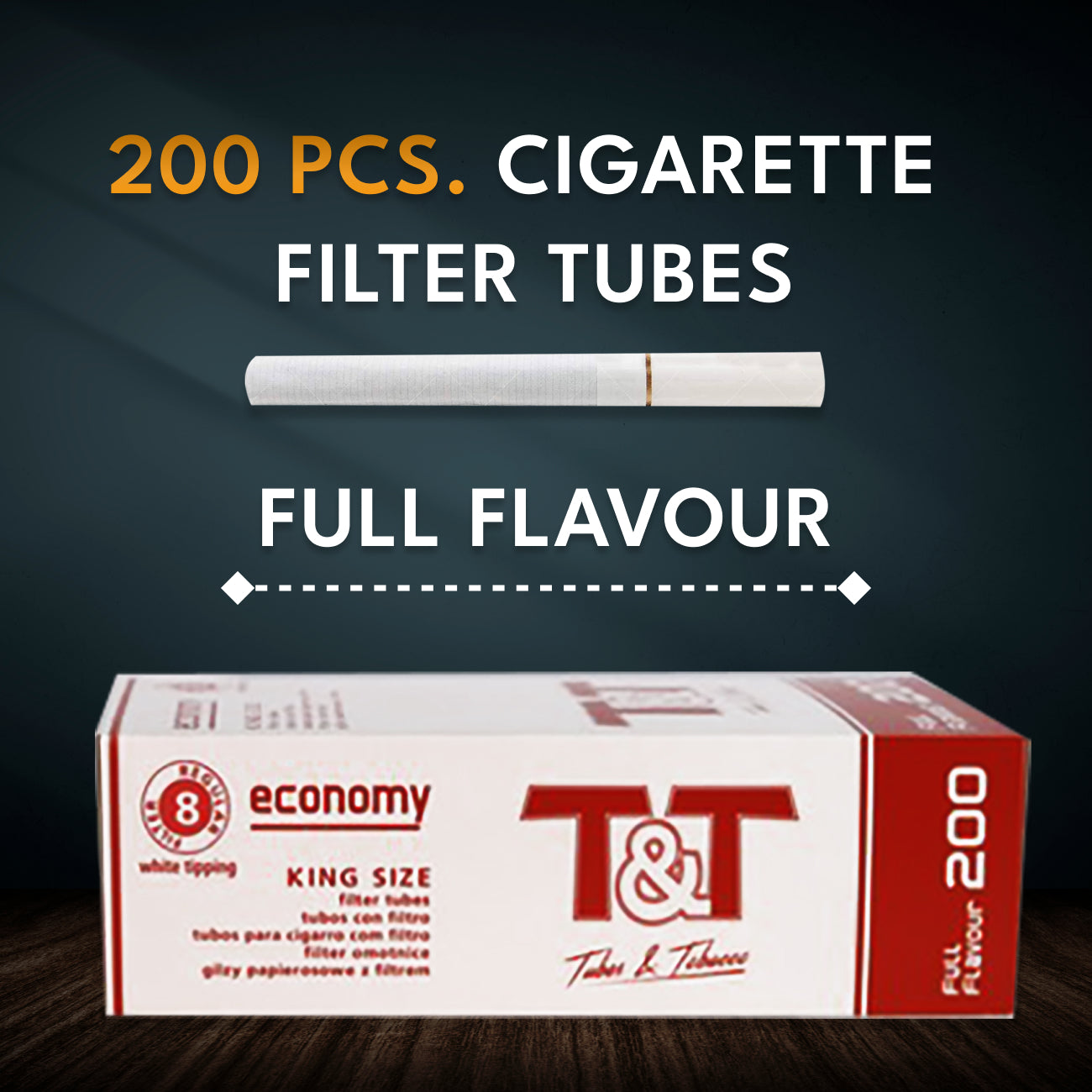 Roll Your Own Kit - Manual Cigarette Tube Injector Machine With Premium Brown King Size 84 mm Filter Cigarettes Tubes 200 Pc Empty Cigarette Tubes