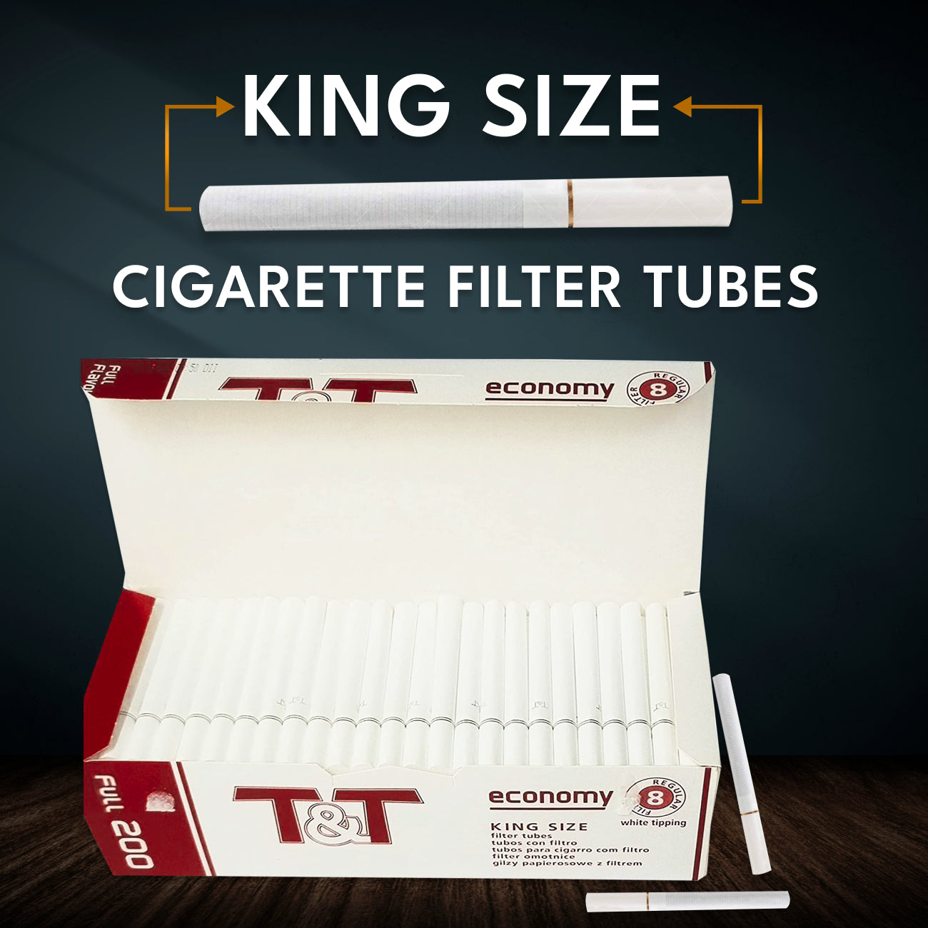 Roll Your Own Kit - Manual Cigarette Tube Injector Machine With Premium Brown King Size 84 mm Filter Cigarettes Tubes 200 Pc Empty Cigarette Tubes