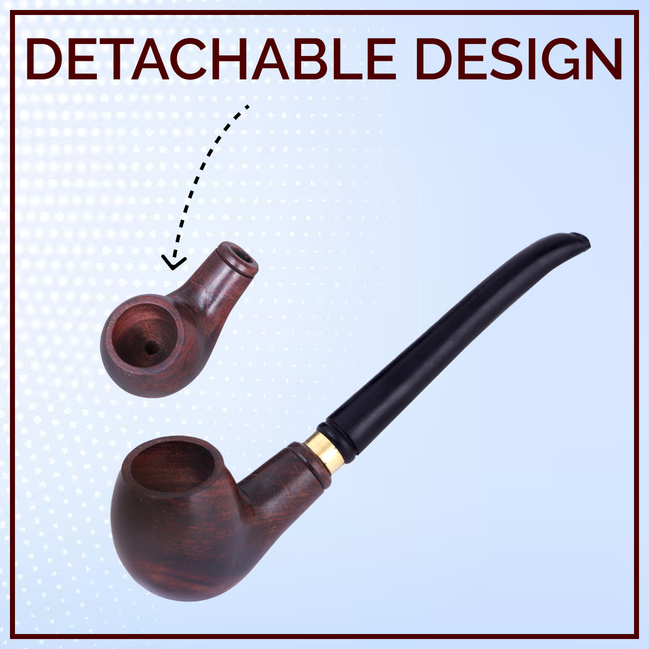 Combo OF Tobacco Wood & Steel Wooden Smoking Pipe Smoke Durable Hard Wood Material Wooden