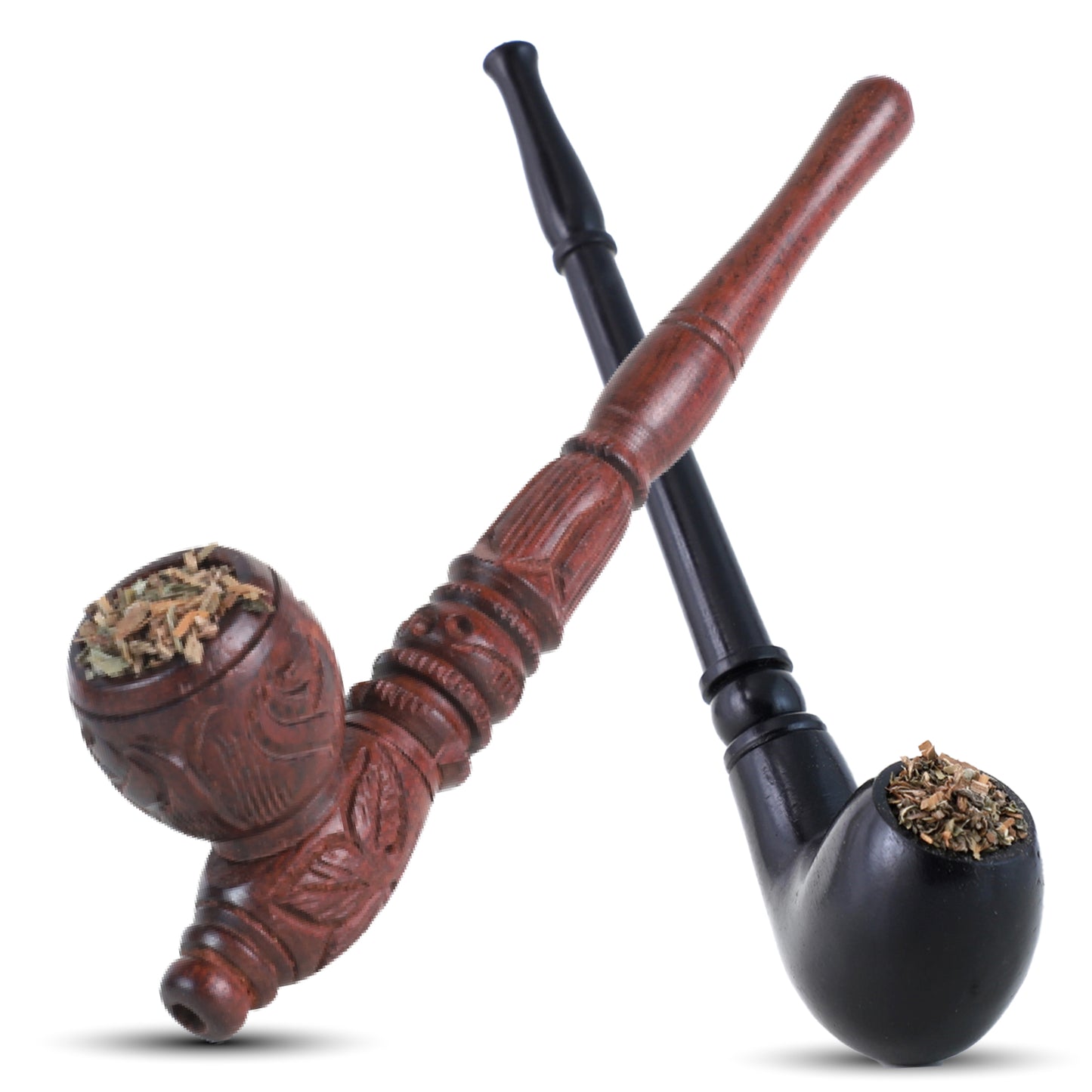 Combo OF Tobacco Anctic & Royal Black Wooden Smoking Pipe Durable Hard Wood Material Wooden