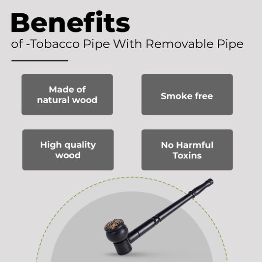 Black Smoking Pipe With Removable Pipe