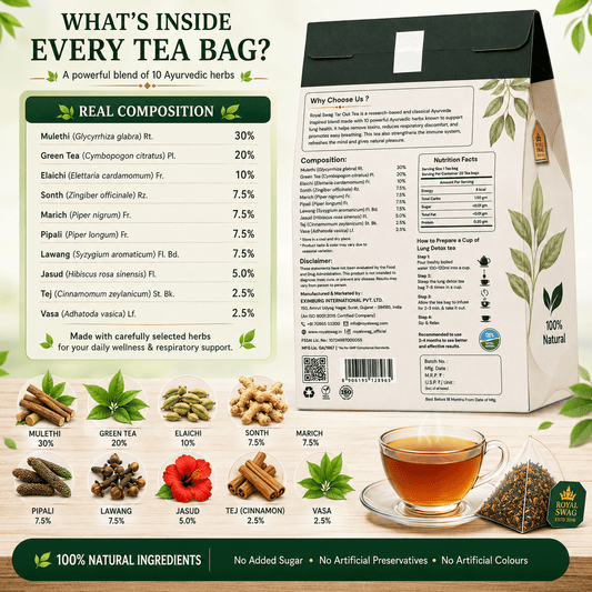 Royal Swag Lung Cleanse Herbal Tea | Herbal Respiratory Support Tea | 20 Tea Bags theroyalswag