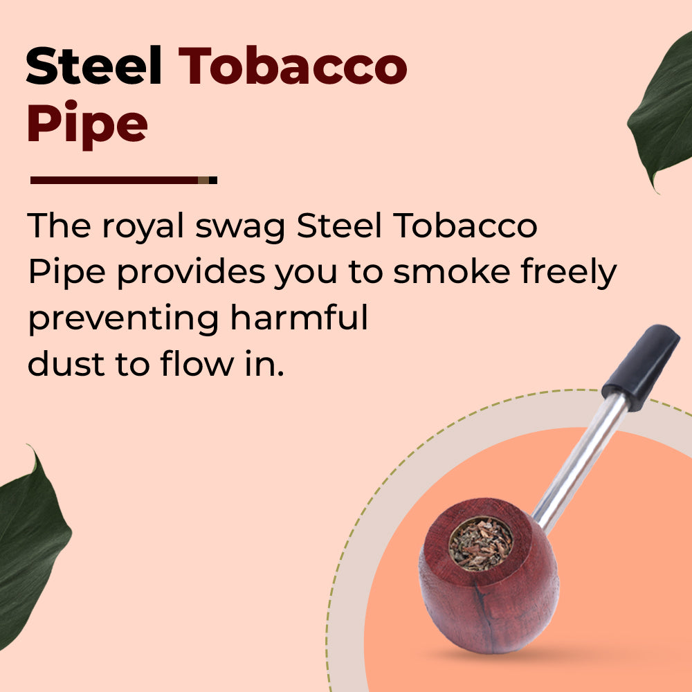 Wooden Smoking Pipe With Steel Finished Handle