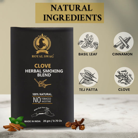 100% Tobacco & Nicotine Free Smoking Mixture Blend (20 gram) Clove Flavour theroyalswag