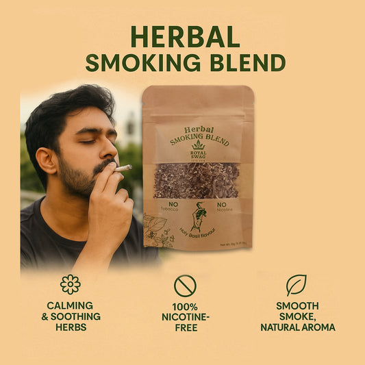 Royal Swag Holy Basil Herbal Smoking Mixture Blend – Tulsi Herbal Smoke Mix, Tobacco-Free, Nicotine-Free (10 gm)