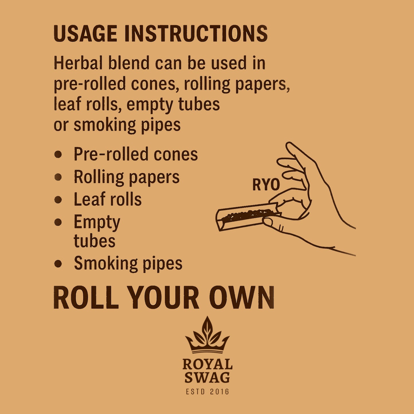 Royal Swag Holy Basil Herbal Smoking Mixture Blend – Tulsi Herbal Smoke Mix, Tobacco-Free, Nicotine-Free -Pack of 2 (Each 10 gm)