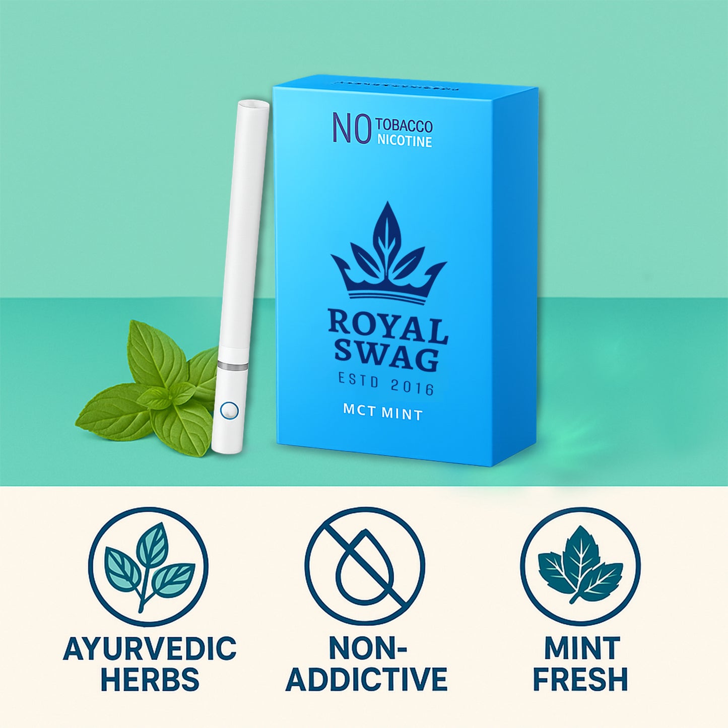 Royal Swag Flavored Herbal Cigarette Combo Pack (Frutta, Clove, Mint,Regular - Each 10 Stick)