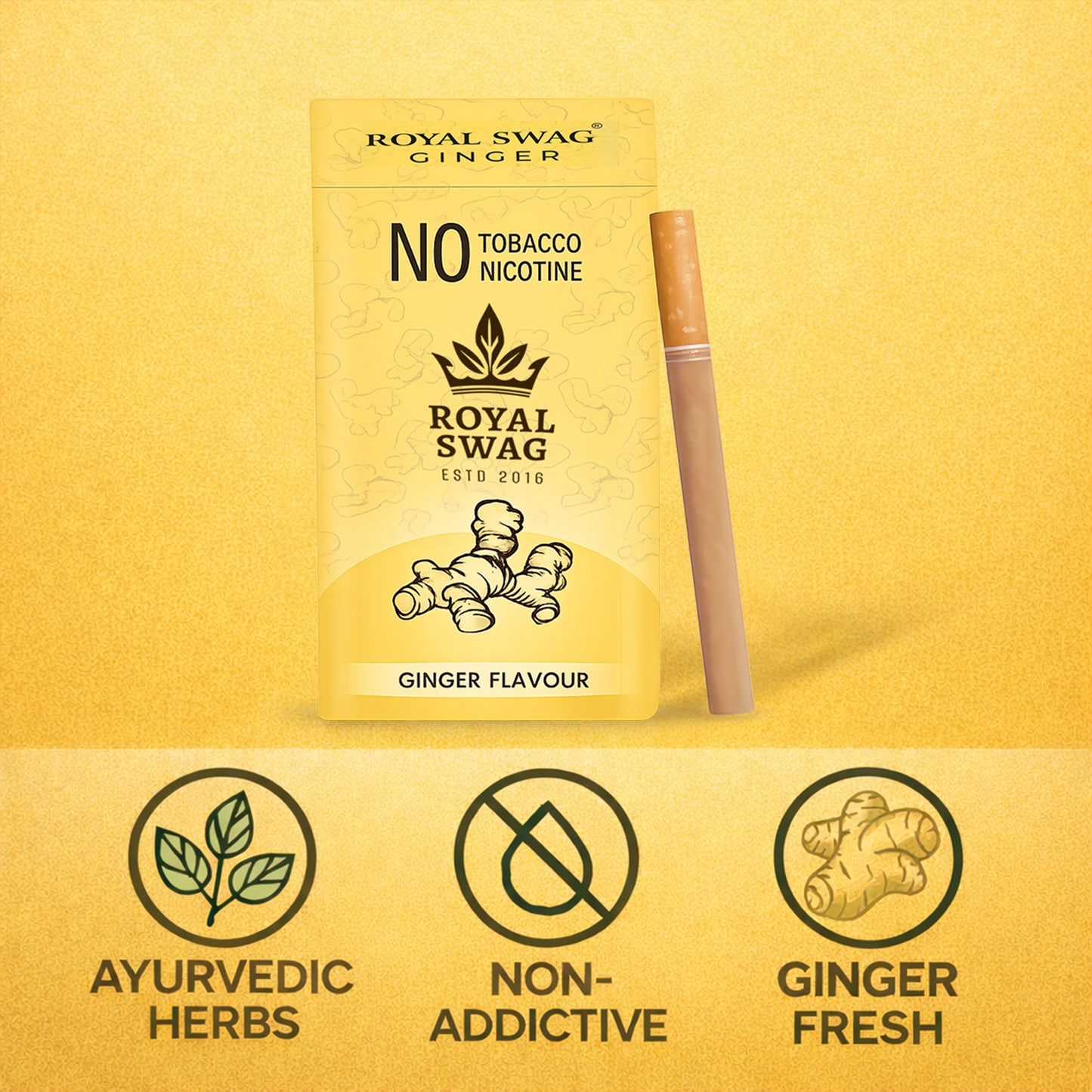 Royal Swag Flavored Herbal Cigarette Combo Pack (Frutta, Clove, Mint - Each 10 Stick, Shot-1)