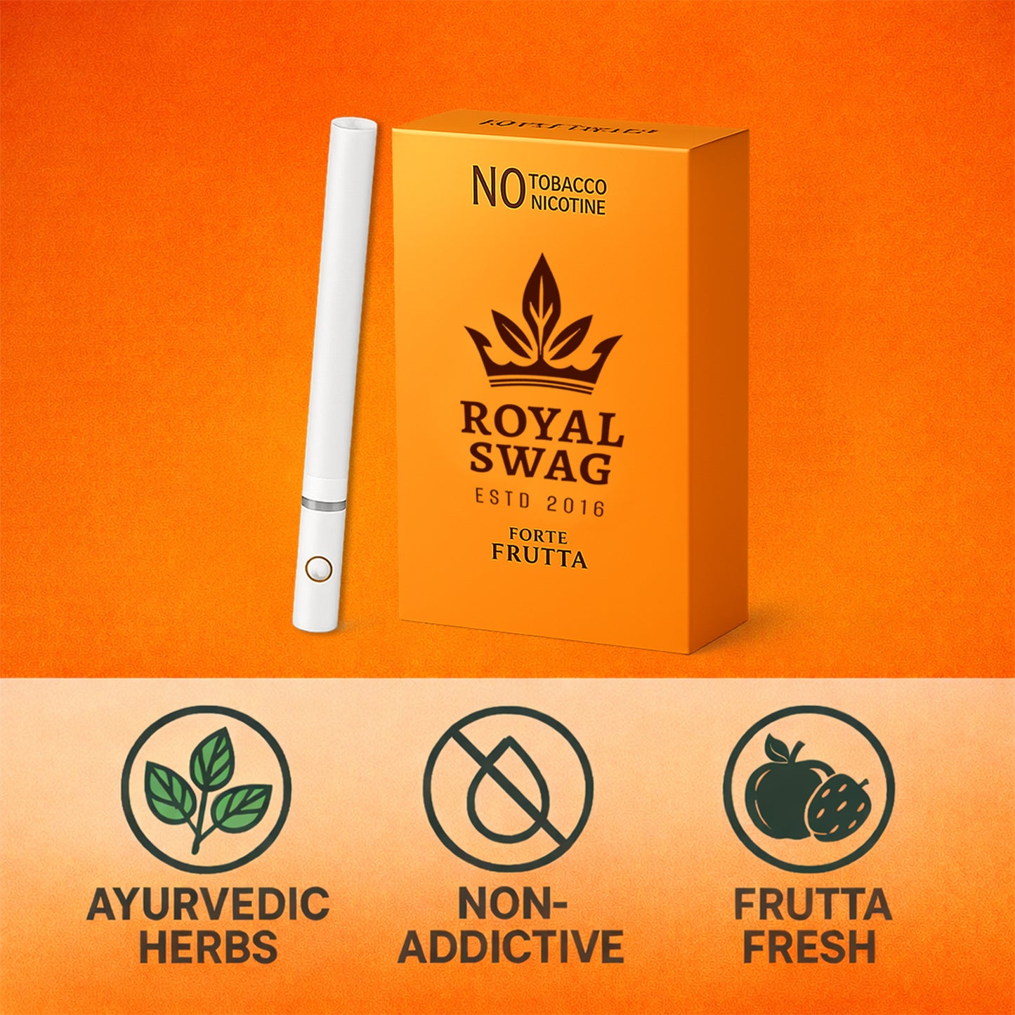 Royal Swag Flavored Herbal Cigarette Combo Pack (Frutta, Clove, Mint,Regular - Each 10 Stick)